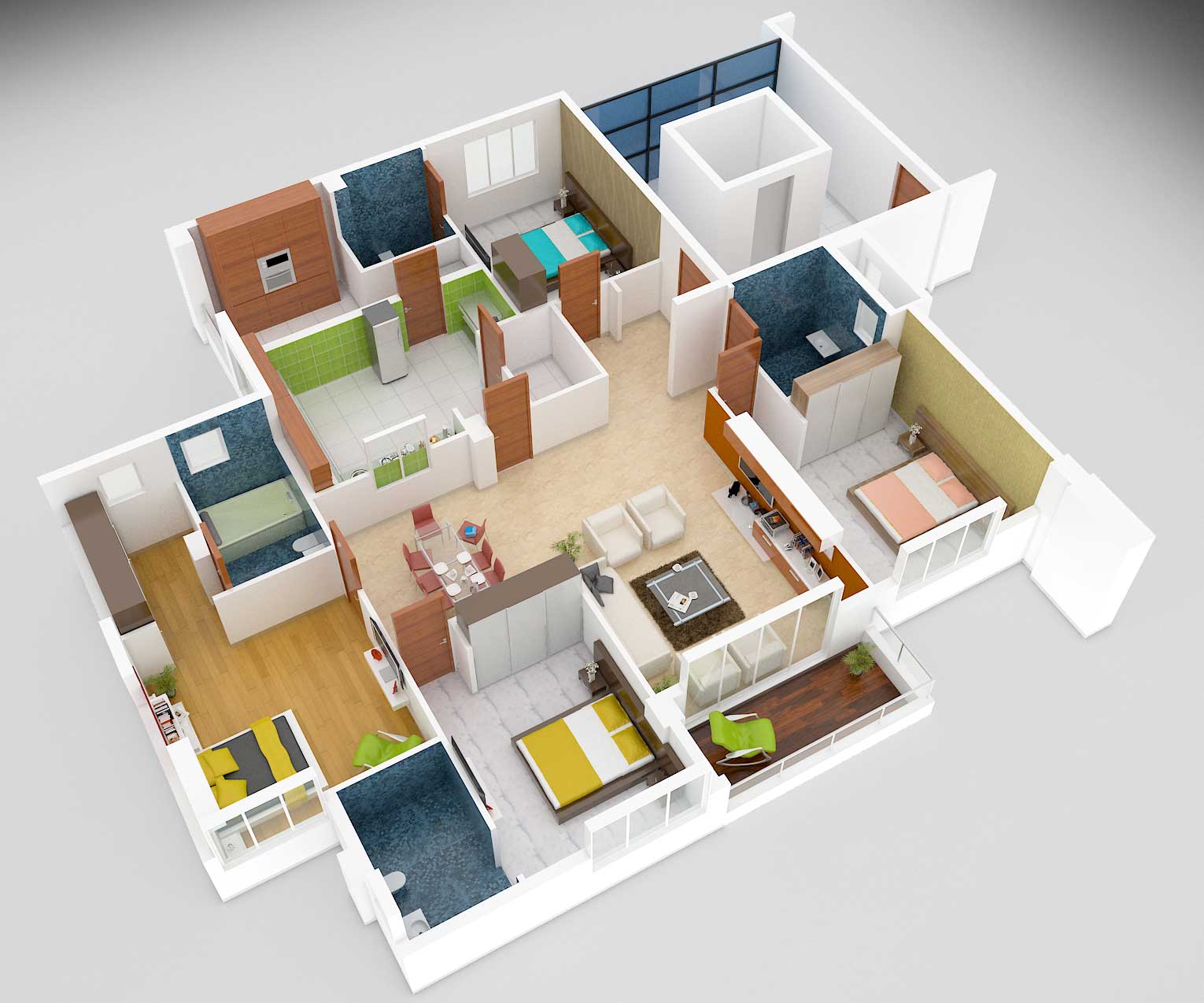 4BHK floorplan of johari apartments